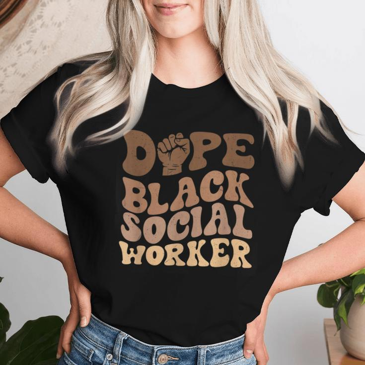 Groovy Dope Black Social Worker Black History Month Women T-shirt Gifts for Her