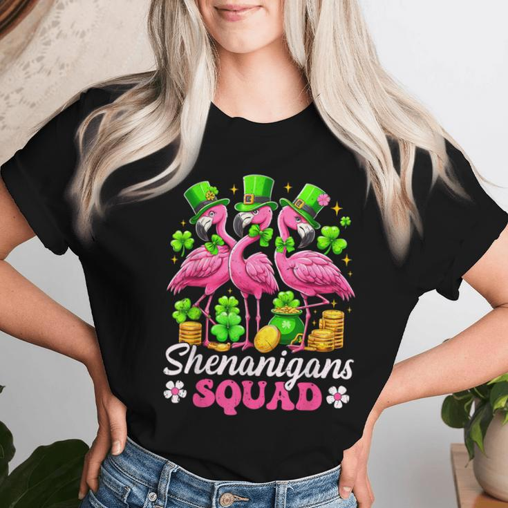 Groovy Shenanigan Squad Irish Flamingo St Patrick's Day Women T-shirt Gifts for Her