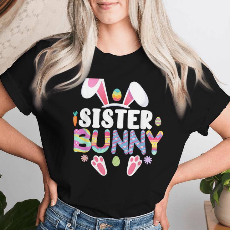 Happy Easter Day 2024Ears Family Matching Sister Bunny Women T-shirt Gifts for Her