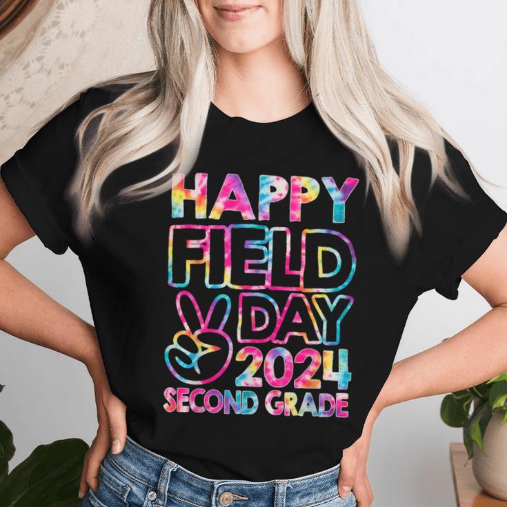 Happy Field Day 2024 Second Grade Field Trip Fun Day Tie Dye Women T-shirt Gifts for Her