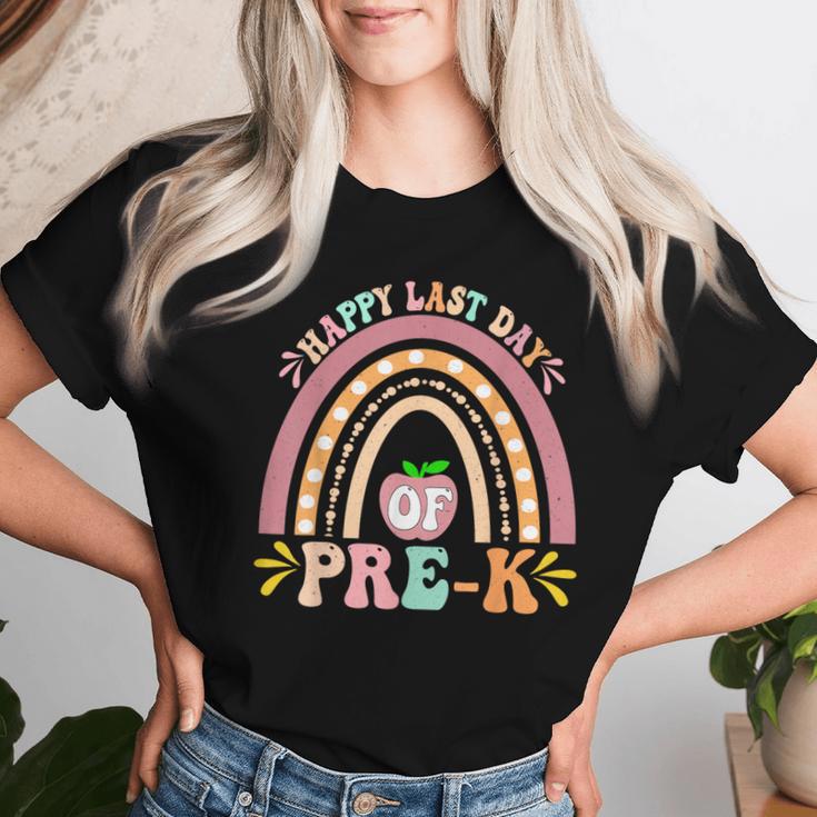 Happy Last Day Of Pre-K Rainbow Teacher Student Women T-shirt Gifts for Her