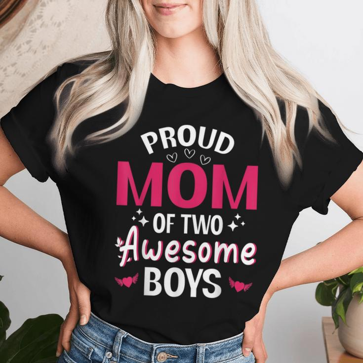Happy Mother Day Mommy Proud Mom Of Two Awesome Boys Son Women T-shirt Gifts for Her