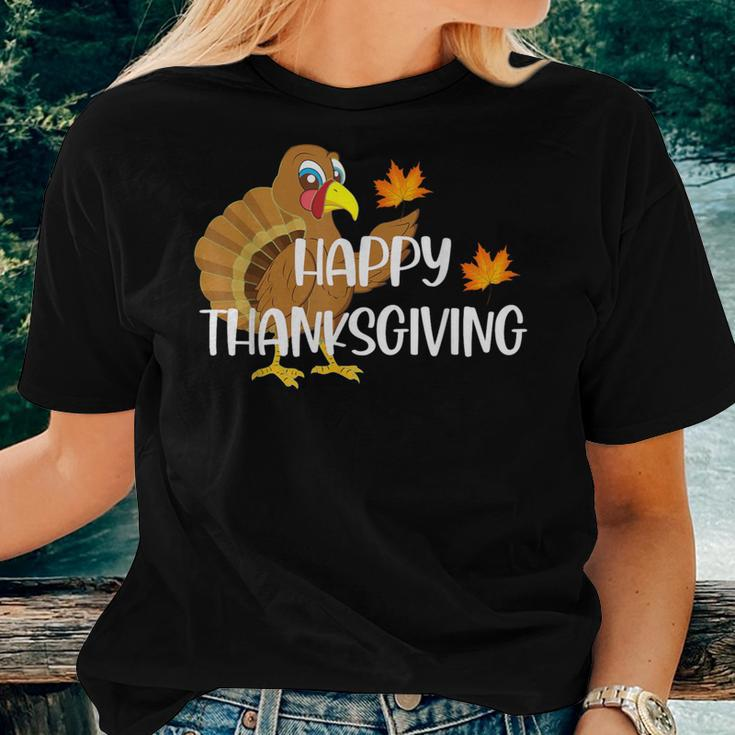 Happy Thanksgiving Day Turkey Thankful Boys Girls Women T-shirt Gifts for Her