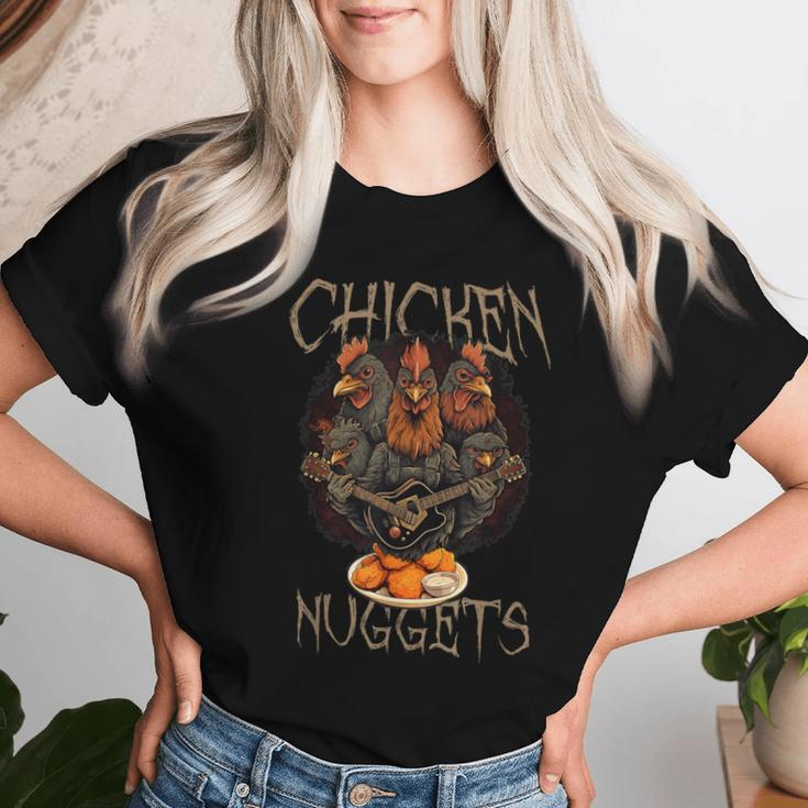 Hardcore Chicken Nuggets Rock & Roll Band Women T-shirt Gifts for Her