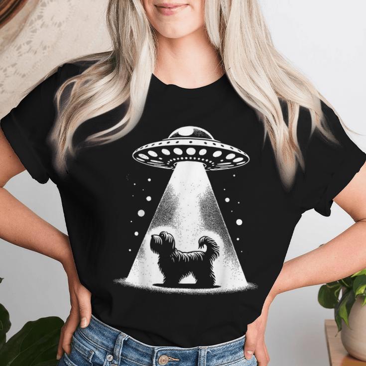 Havanesische Mama Papa Hund Lustiges Alien Ufo T-shirt Frauen Geschenke für Sie