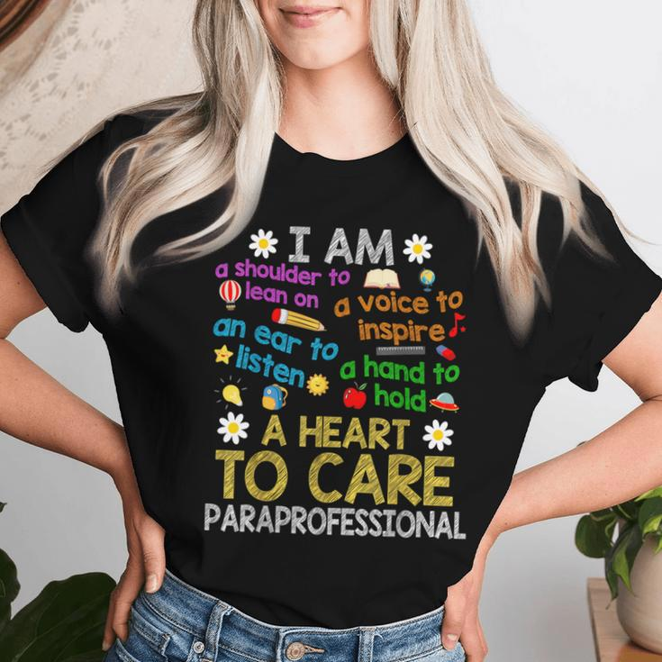 Heart To Care Paraprofessional Teachers Paraeducator Women T-shirt Gifts for Her