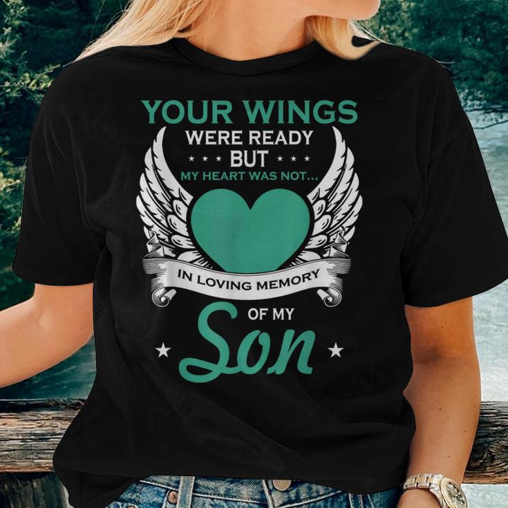 My Heart Was Not In Loving Memory Missing Son In Heaven Women T-shirt Gifts for Her