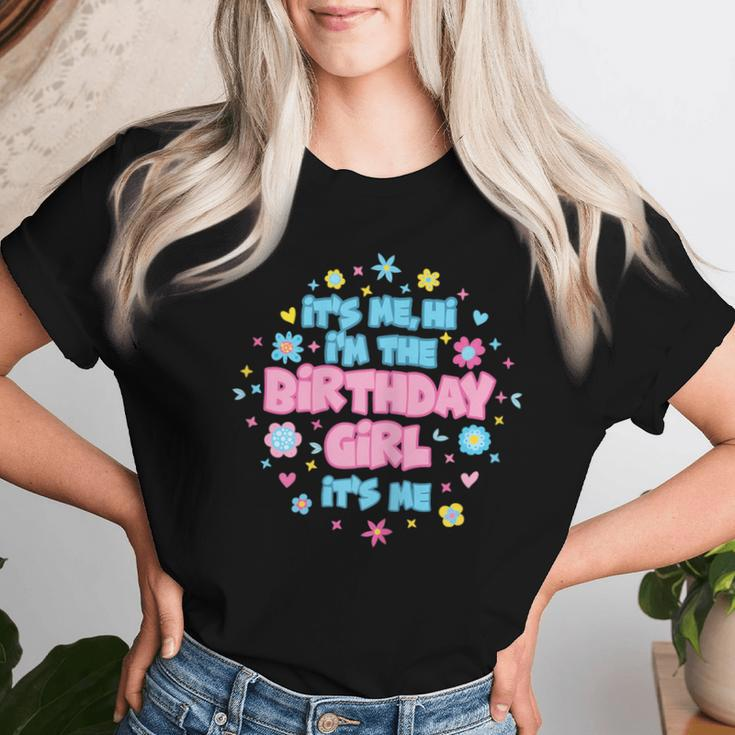 Hi I'm Birthday Girls Flowery Cute Pop Sparkles Women T-shirt Gifts for Her