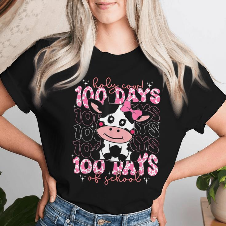 Holy Cow 100 Days Of School Girls Teachers Students Women T-shirt Gifts for Her