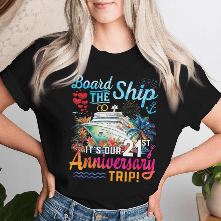 Husband Wife 21St Marriage Anniversary Cruise Ship Vacation Women T-shirt Gifts for Her