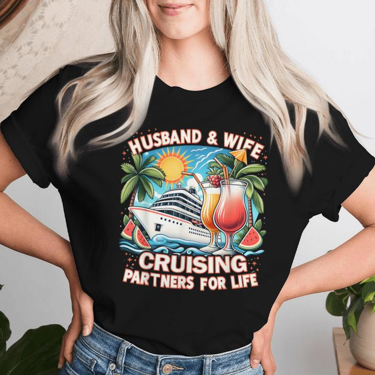 Husband And Wife Cruising Partners For Life Honeymoon Cruise Women T-shirt Gifts for Her