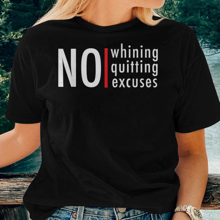 Hustle Gym No Whining Quitting Excuses Motivation Women Women T-shirt Gifts for Her