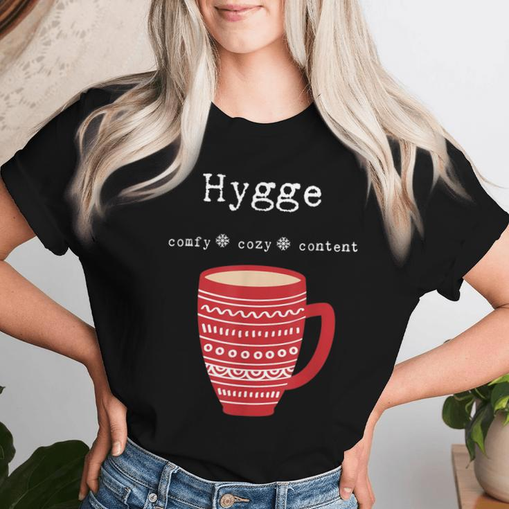 Hygge Comfy Cozy Content Coffee Cup Women T-shirt Gifts for Her