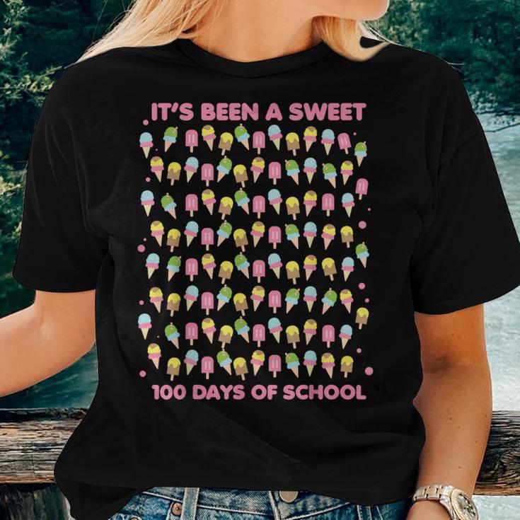 Ice Cream Cone 100 Days Of School Teacher Women T-shirt Gifts for Her