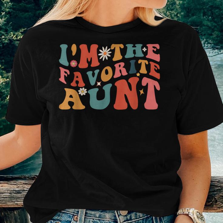 I'm The Favorite Aunt Cute Newborn Family Groovy Women T-shirt Gifts for Her