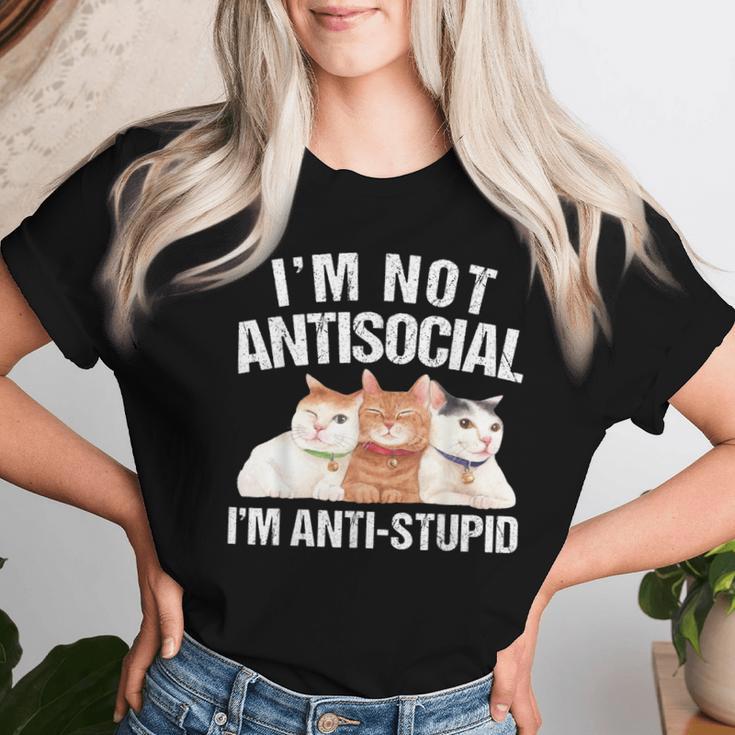 I'm Not Antisocial I'm Anti Stupid Sarcastic Introvert Women T-shirt Gifts for Her