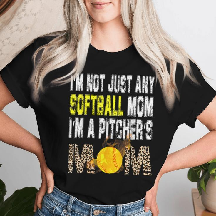 I'm Not Just Any Softball Mom I'm A Pitcher's Mom Leopard Women T-shirt Gifts for Her