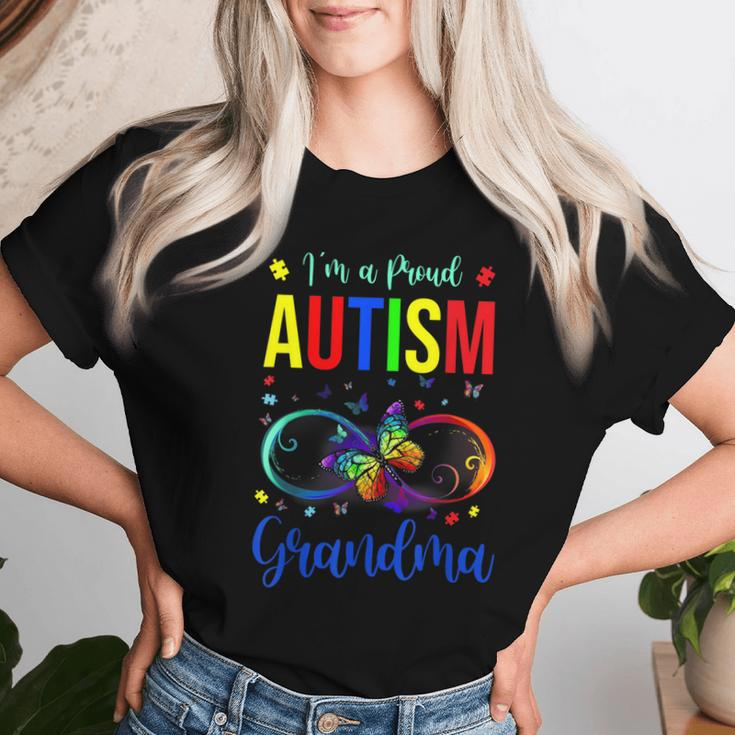Infinity Im A Proud Grandma Autism Awareness Butterfly Women T-shirt Gifts for Her