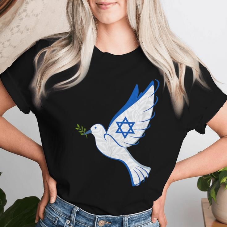 Israel Pro Support Stand Strong Peace Love Jewish Girl Women T-shirt Gifts for Her
