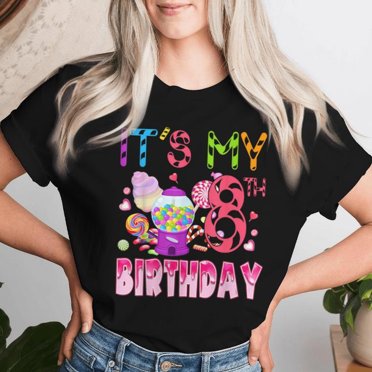 Its My 8Th Birthday Candy Candyland Birthday Girl 8 Year Old Women T-shirt Gifts for Her