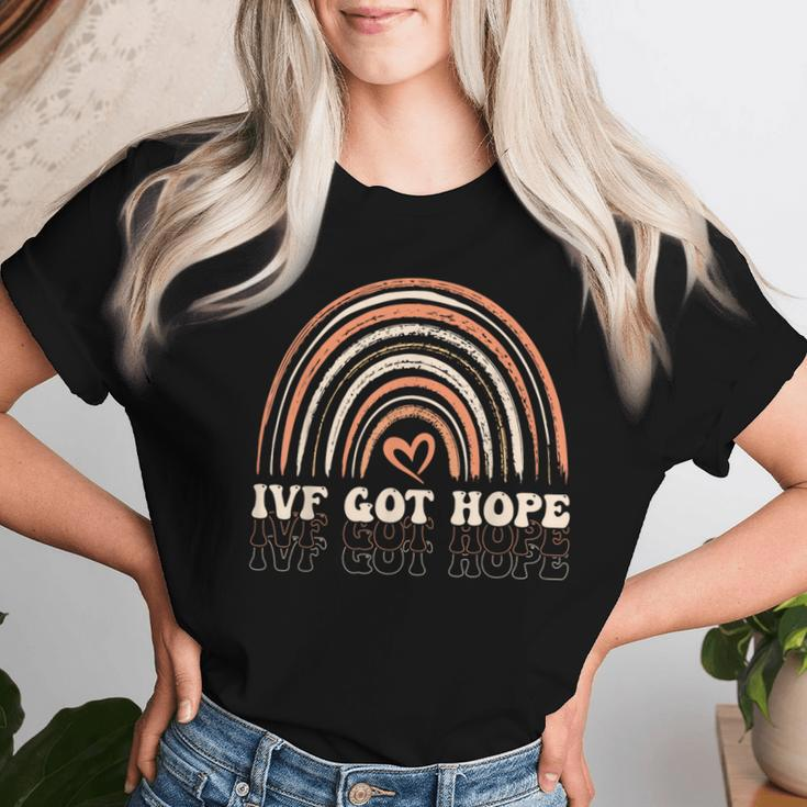 Ivf Got Hope Inspiration Rainbow Ivf Mom Fertility Surrogate Women T-shirt Gifts for Her