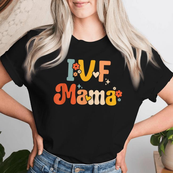 Ivf Mama Groovy Rainbow Ivf Mom Fertility Surrogate Women T-shirt Gifts for Her