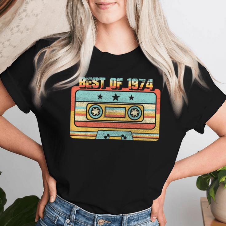 Jahrgang 1974 Kassette 50 Geburtstag Papa Mama Retro 50 T-shirt Frauen Geschenke für Sie