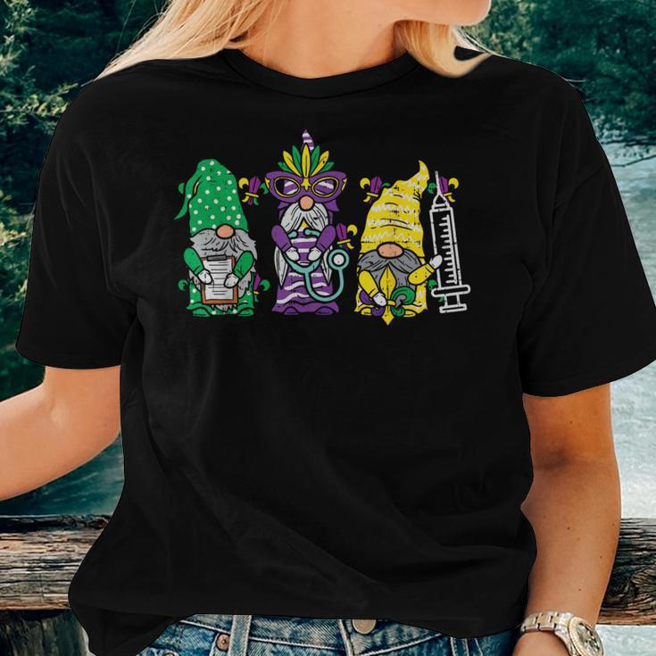 Jester Gnomes Nurse Mardi Gras Rn Icu Nicu Er Scrub Women T-shirt Gifts for Her