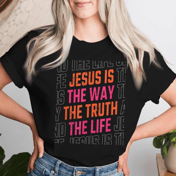 Jesus Christ Way Truth Life Family Christian Faith Women T-shirt Gifts for Her