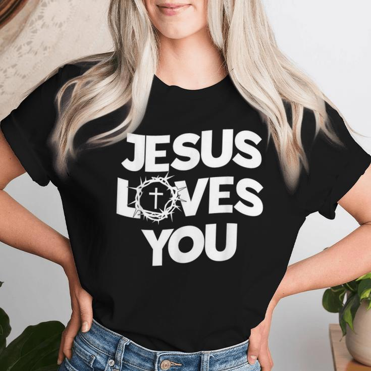 Jesus Loves You Religious Christian Faith Women T-shirt Gifts for Her