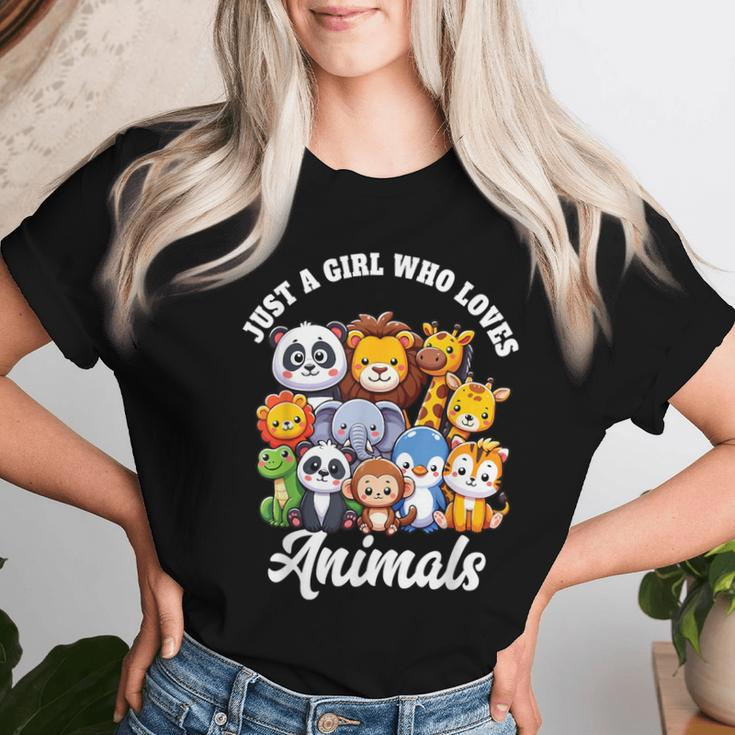 Just A Girl Who Loves Animals Wild Cute Zoo Animals Girls Women T-shirt Gifts for Her
