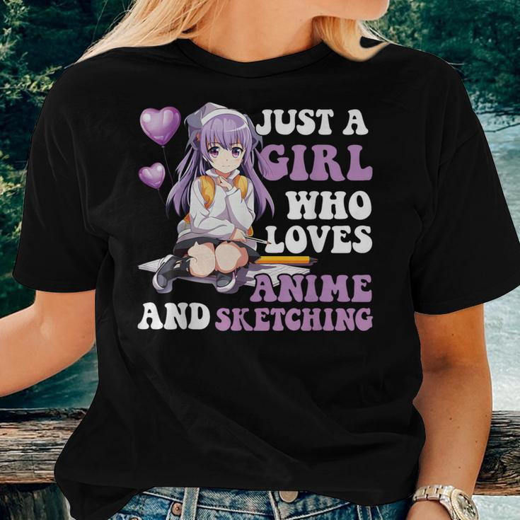 Just A Girl Who Loves Anime And Sketching Women T-shirt Gifts for Her