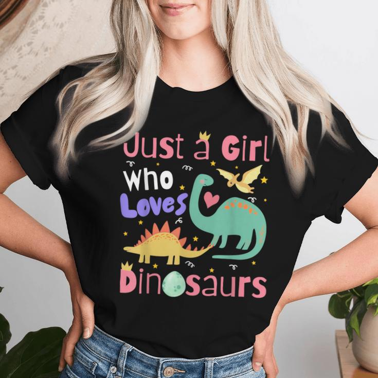 Just A Girl Who Loves Dinosaurs Kid N Toddlers Dino Women T-shirt Gifts for Her