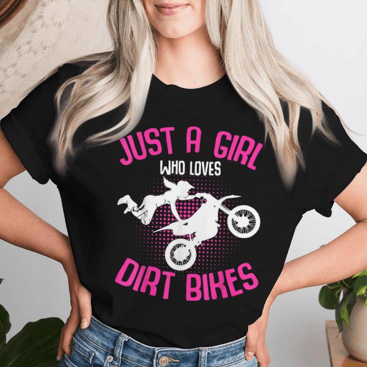 Just A Girl Who Loves Dirt Bikes Motocross Dirt Biking Girls Women T-shirt Gifts for Her