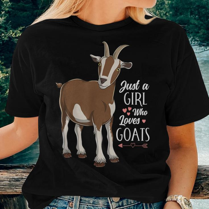 Just A Girl Who Loves Goats Cute Farm Animal Girls Women Women T-shirt Gifts for Her