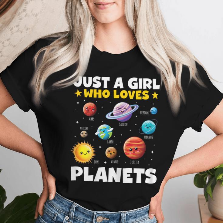 Just A Girl Who Loves Planets Solar Space Science Lover Stem Women T-shirt Gifts for Her