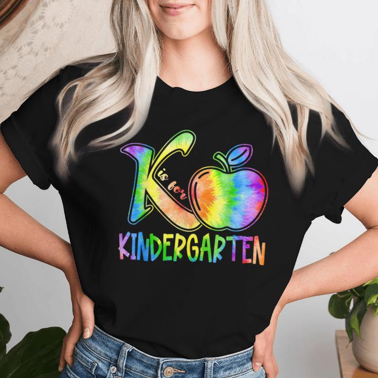 K Is For Kindergarten Teacher Tie Dye Back To School Kinder Women T-shirt Gifts for Her