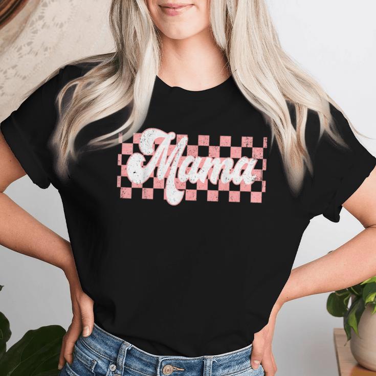 Karierte Mama Retro Mama Leben Frauen Muttertag Neue Mutter T-shirt Frauen Geschenke für Sie