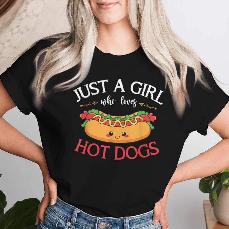 Kawaii Hotdog Lover Just A Girl Who Loves Hot Dogs Women T-shirt Gifts for Her