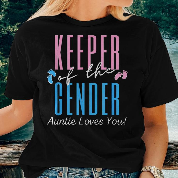 Keeper Of The Gender Auntie Reveal Party Baby Announcement Women T-shirt Gifts for Her