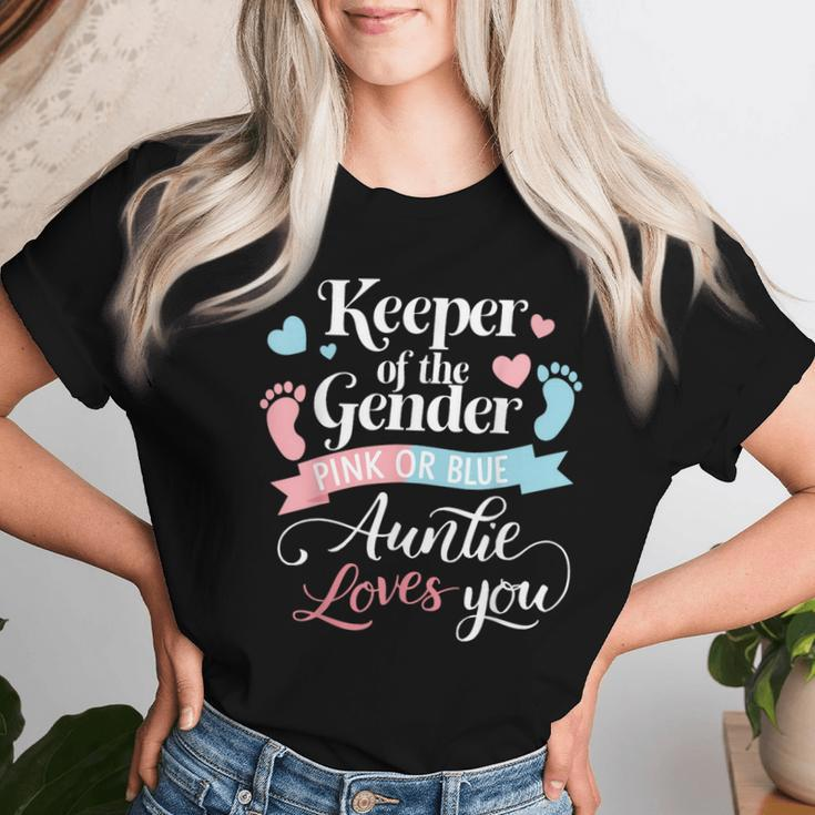 Keeper Of The Gender Loves Aunt You Auntie Baby Announcement Women T-shirt Gifts for Her