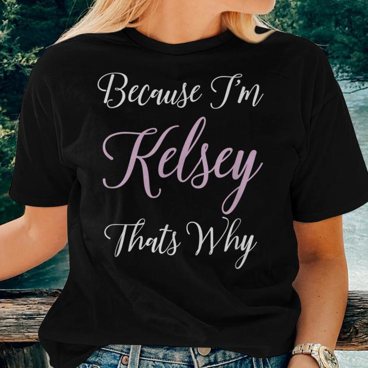 Kelsey Name Personalized Cute Pink Girl Custom Women T-shirt Gifts for Her