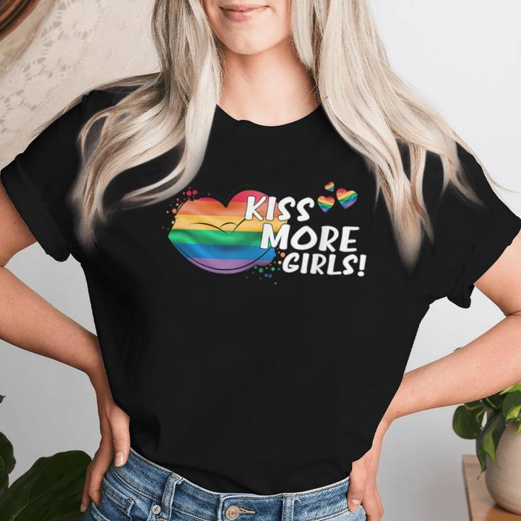 Kiss More Girls Lgbt Lgbtq Pride Awareness Lesbian Women Women T-shirt Gifts for Her