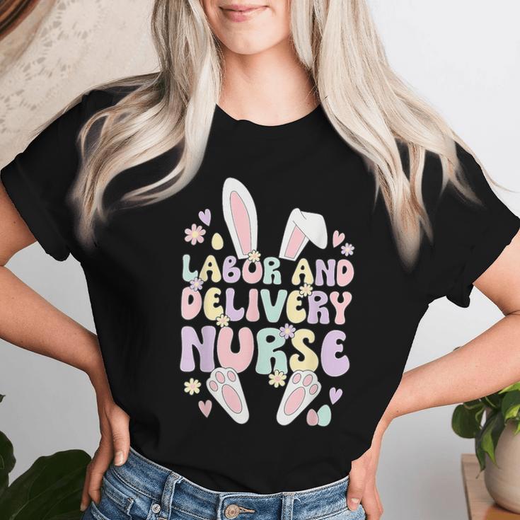 Labor And Delivery Nurse Easter Bunny L&D Nurse Easter Day Women T-shirt Gifts for Her