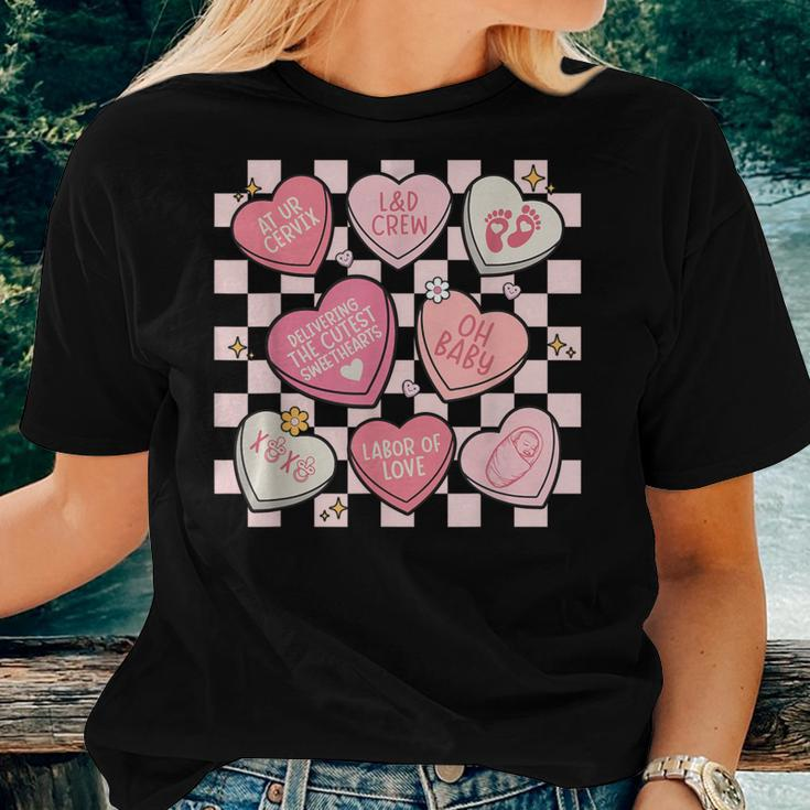 Labor And Delivery Nurse Hearts Candy Valentine's Day Women T-shirt Gifts for Her