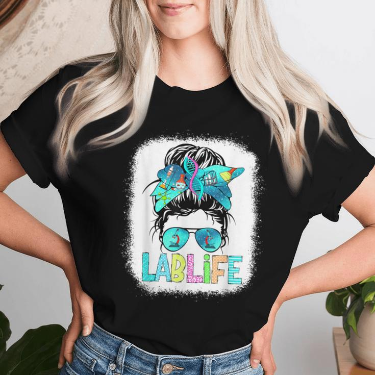 Laboratory Life Messy Bun Sunglasses Lab Week 2024 Women T-shirt Gifts for Her