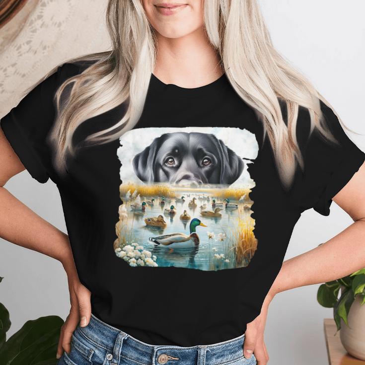 Labrador Retriever Dog Dogs Us Flag Duck Hunter Women T-shirt Gifts for Her