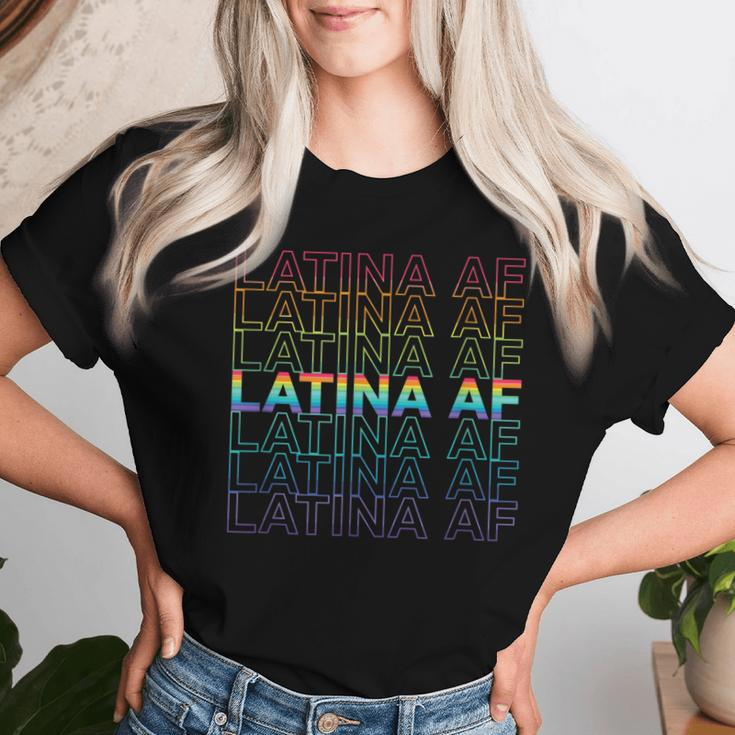 Latina Af Lgbtq Gay Pride Flag Rainbow Women T-shirt Gifts for Her