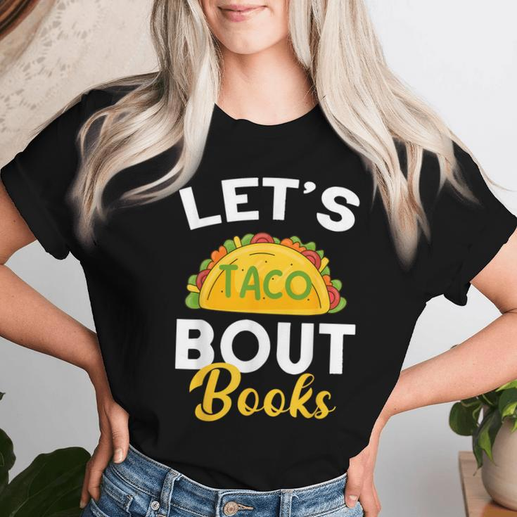 Let's Taco About Books Mexican Reading Teacher Book Lover Women T-shirt Gifts for Her