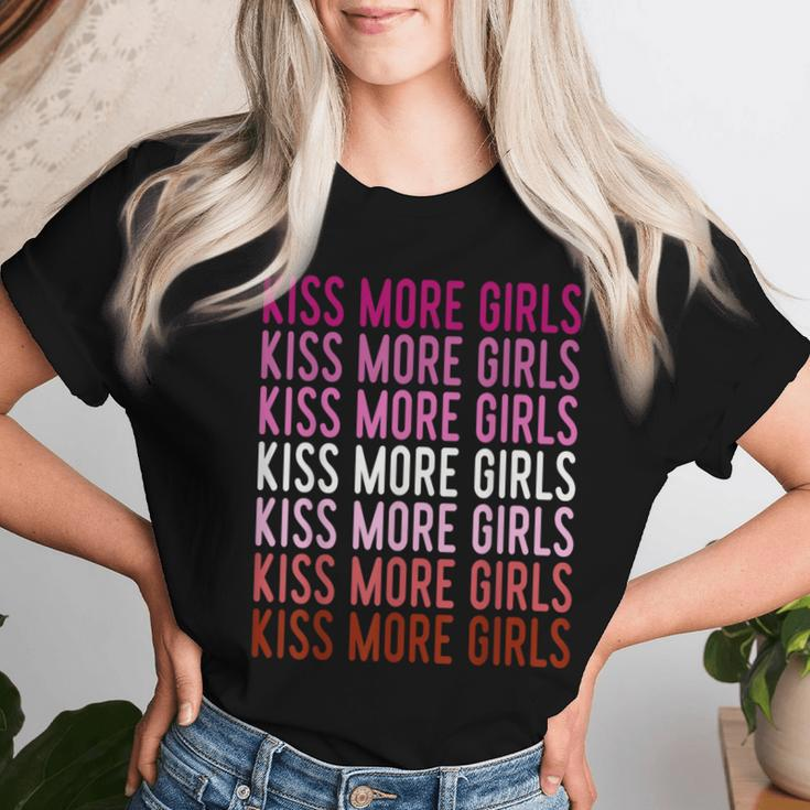 Lgbt Pride Kiss More Girls Gay Lesbian Feminist Rainbow Women T-shirt Gifts for Her